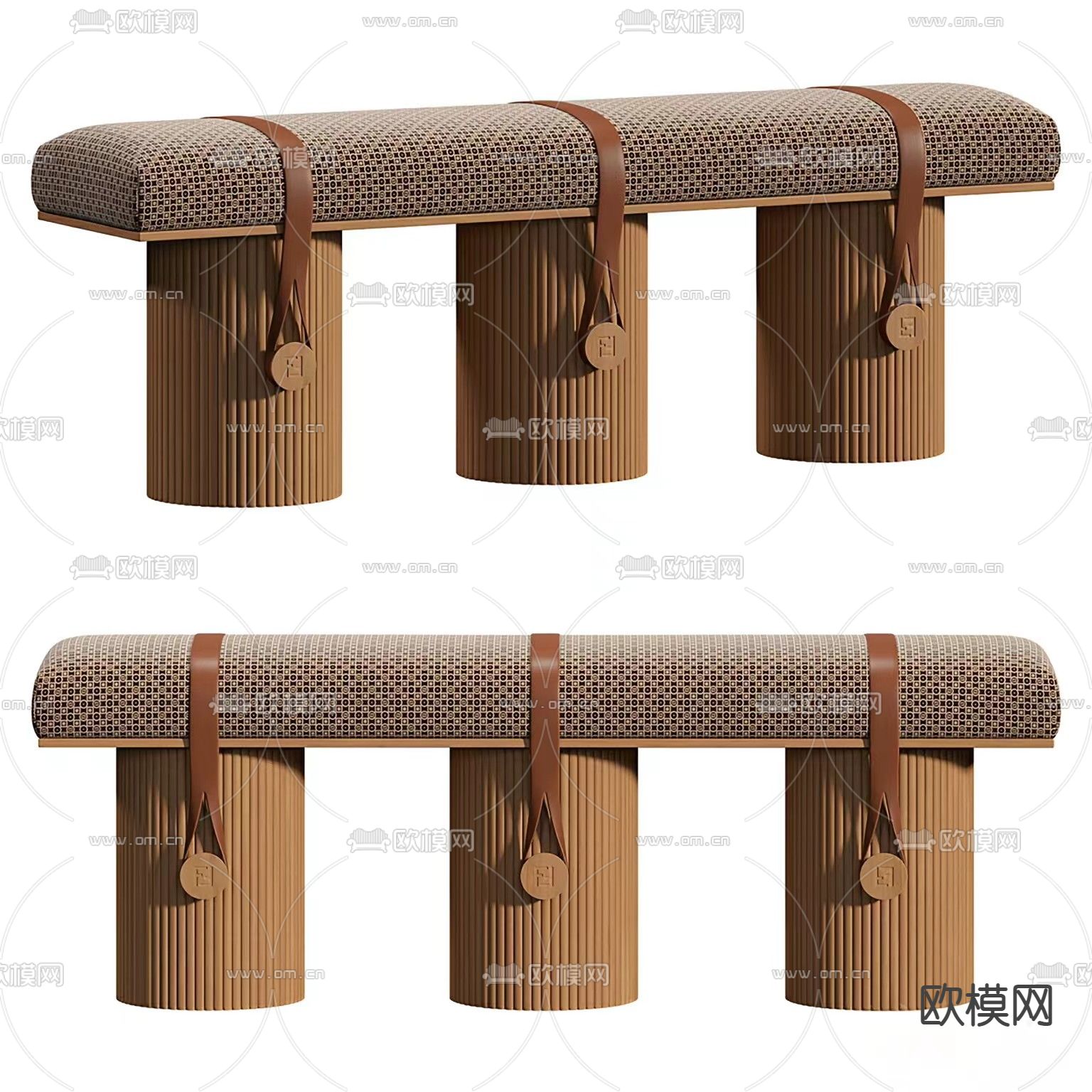 Fendi长凳3d模型下载（渲染图1）