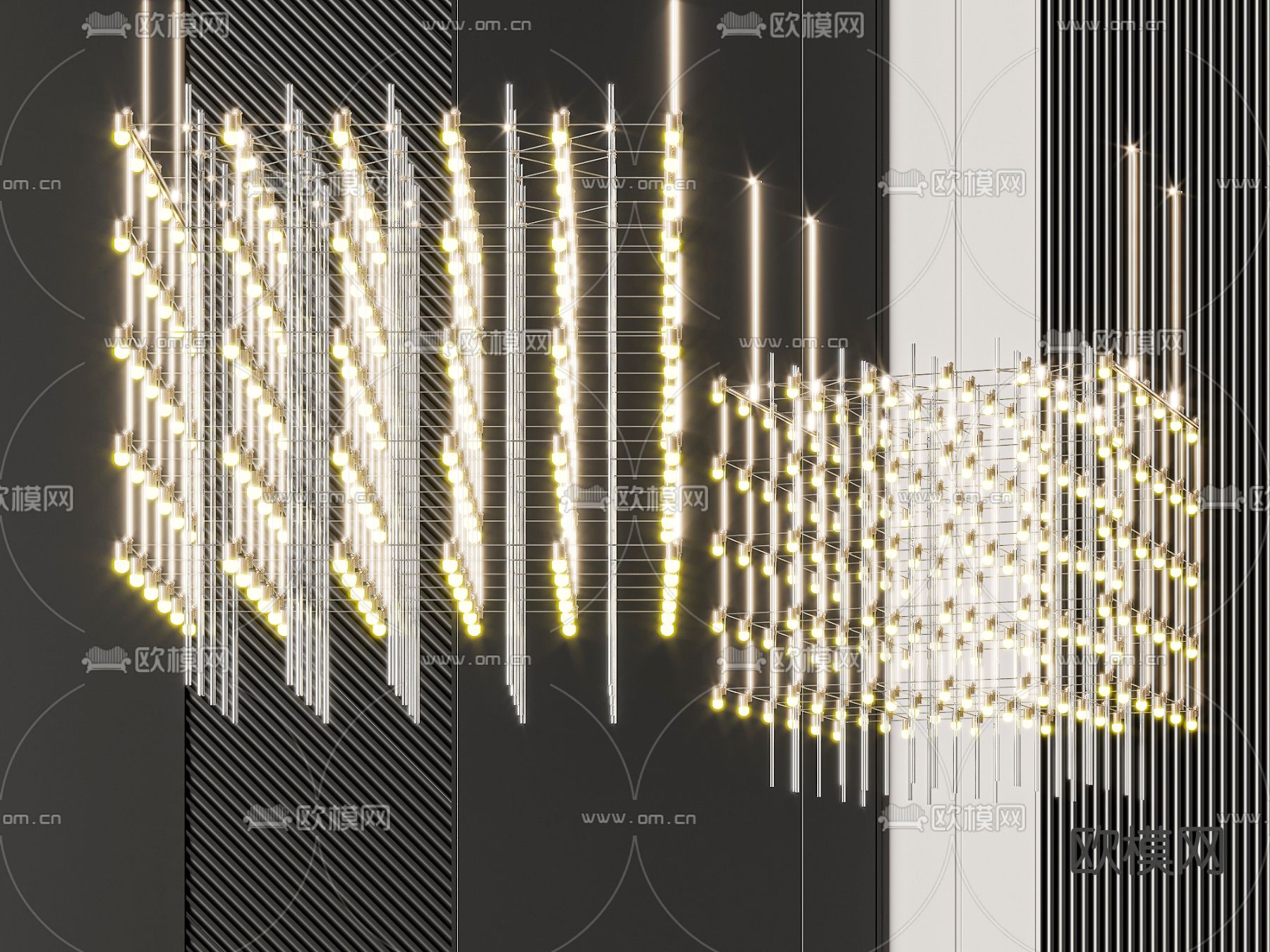 酒店装饰灯 矩阵灯3d模型下载