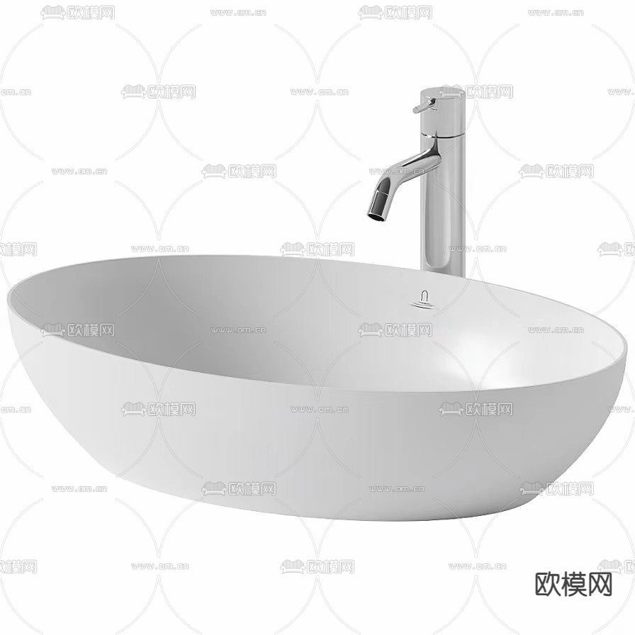 现代卫浴 洗手盆 洗脸盆3d模型下载（渲染图1）
