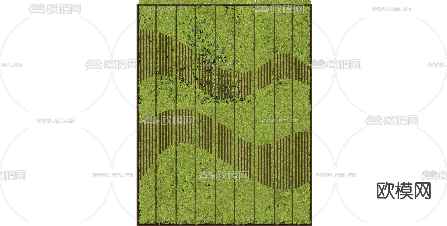 绿植背景墙su模型下载（渲染图1）
