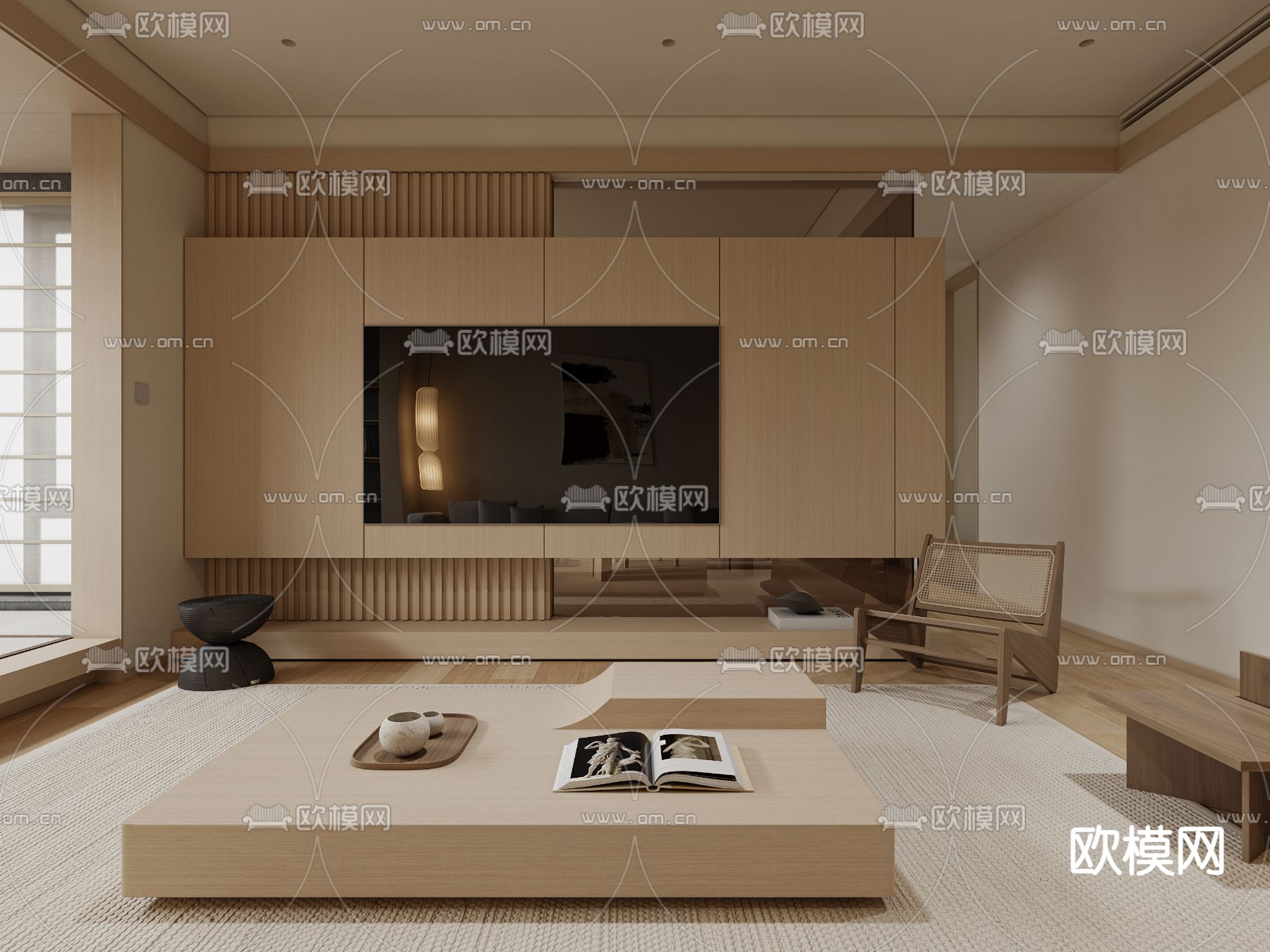 日式客餐厅3d模型下载（渲染图2）