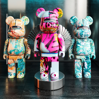  雕塑摆件 暴力熊 公仔潮玩su模型 