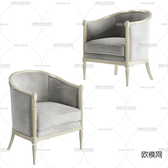 简欧椅子 休闲椅3d模型下载
