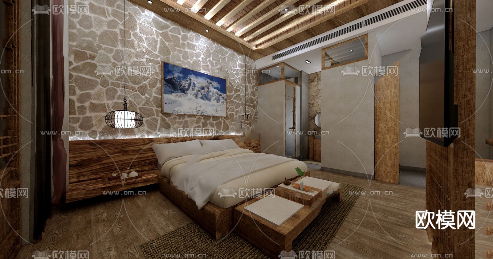 东南亚酒店 民宿su模型下载（渲染图2）