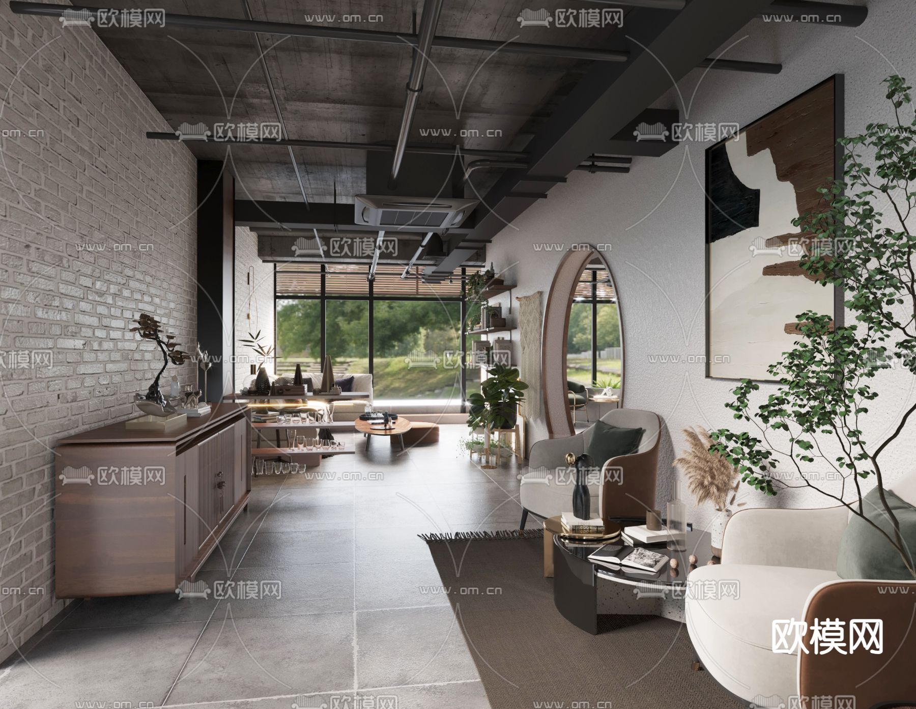 酒店民宿 客厅3d模型下载（渲染图2）