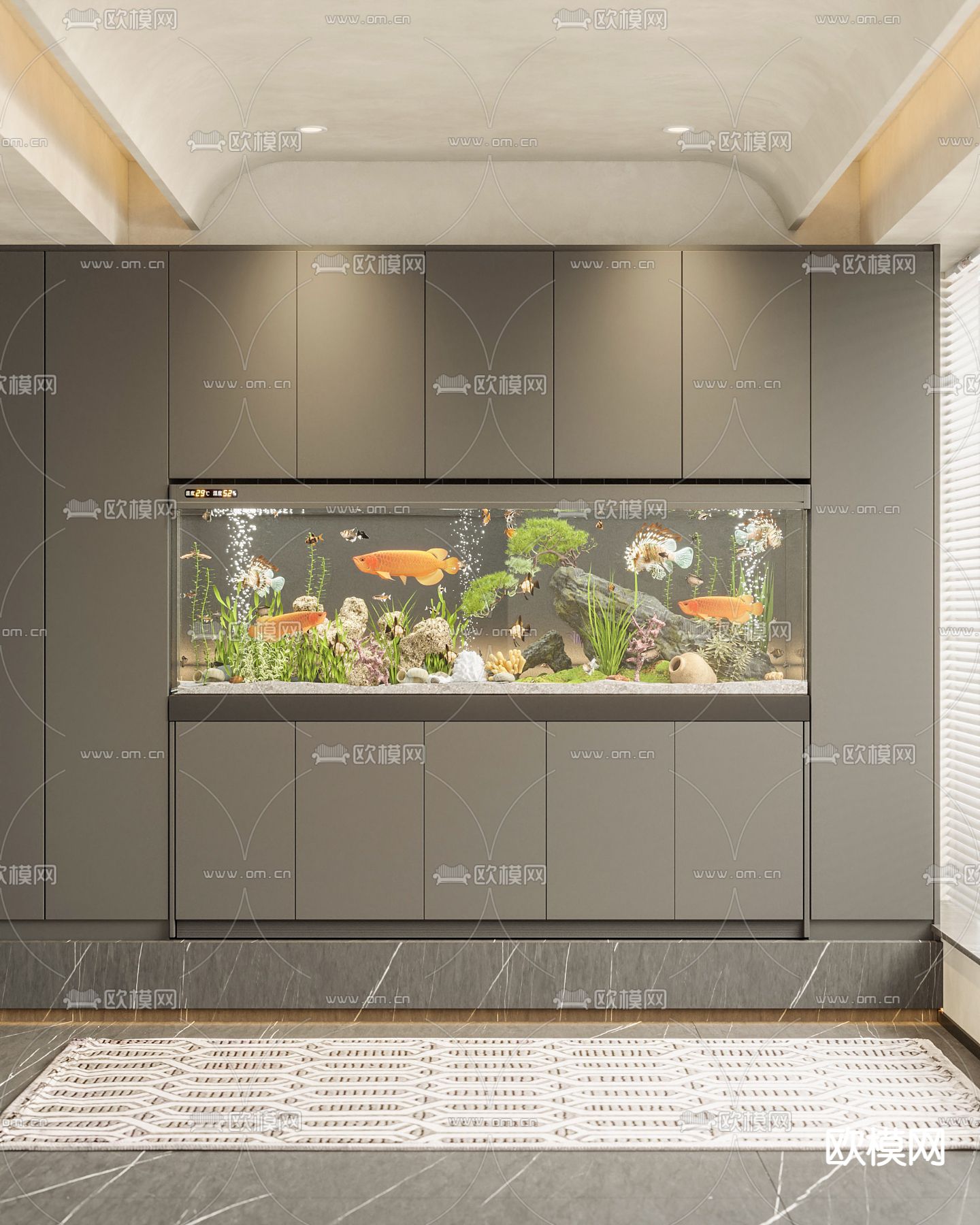 鱼缸 水族3d模型下载