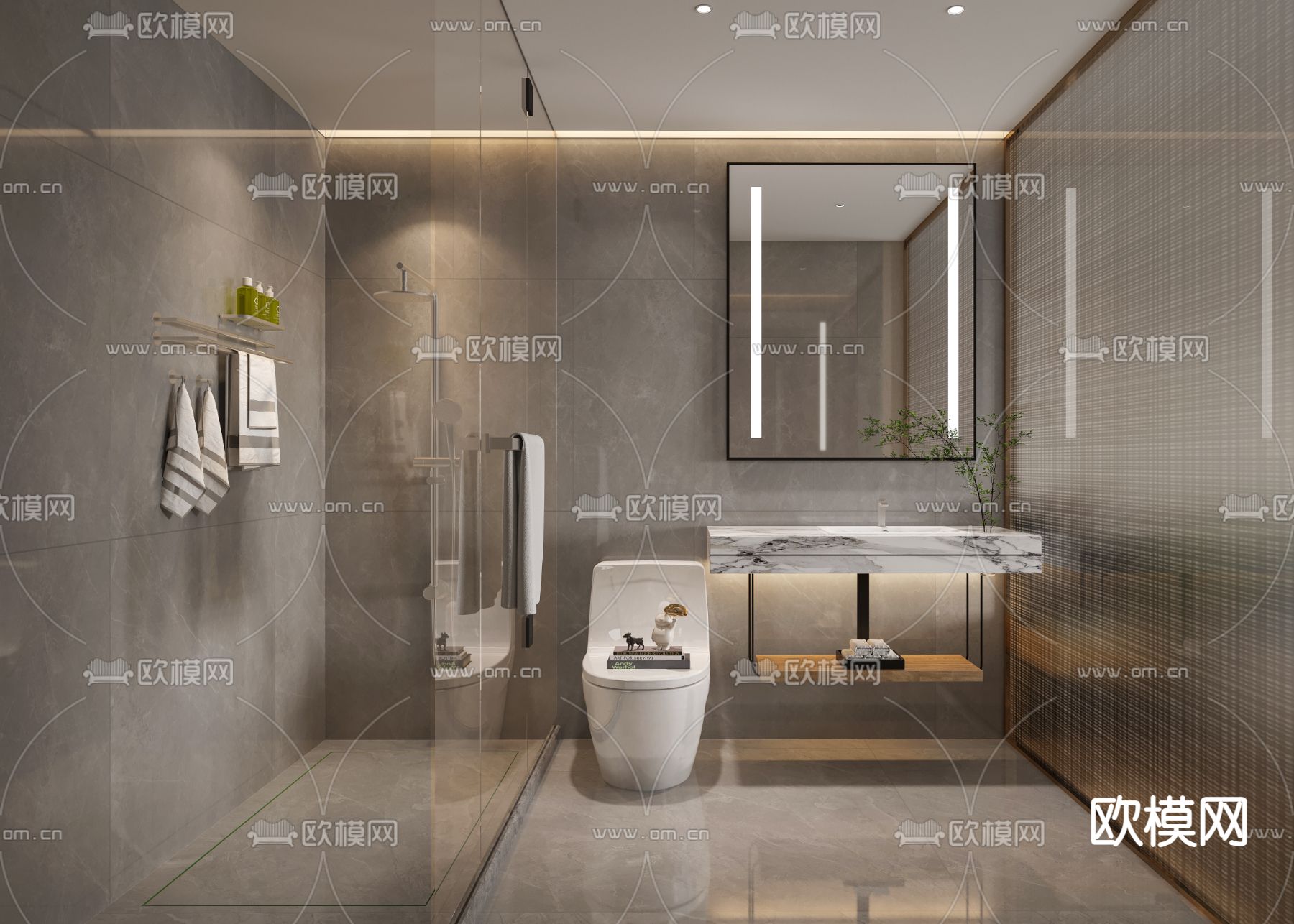 酒店卫生间 浴室3d模型下载