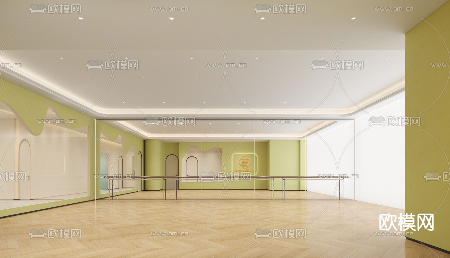 现代舞蹈教室 舞蹈房3d模型下载