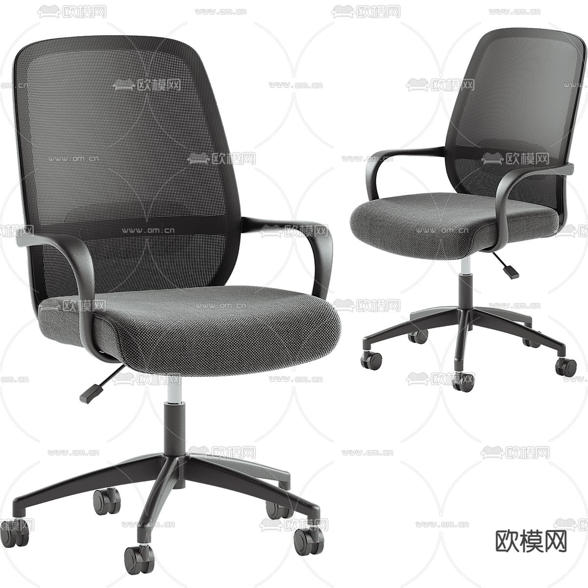 办公椅 会议椅 职员椅3d模型下载（渲染图1）