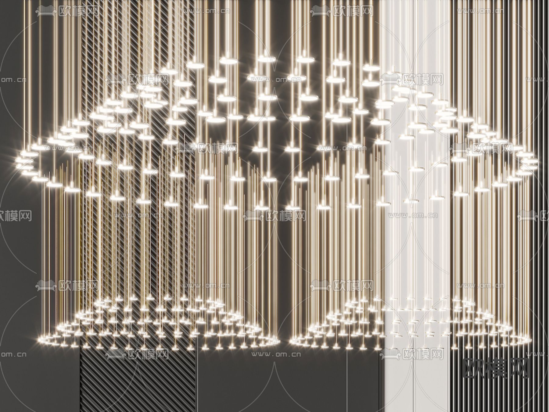 酒店装饰灯 大堂灯3d模型下载