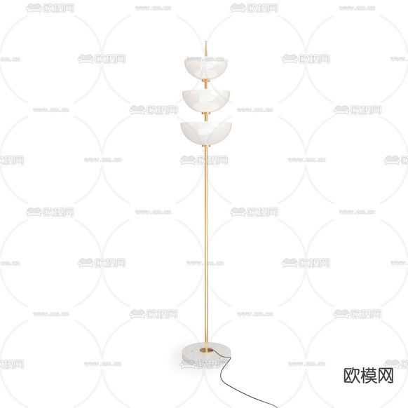 Torchiere 玻璃落地灯3d模型下载(渲染图2)