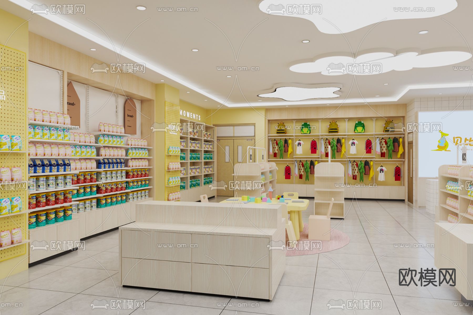 现代母婴店3d模型下载（渲染图2）