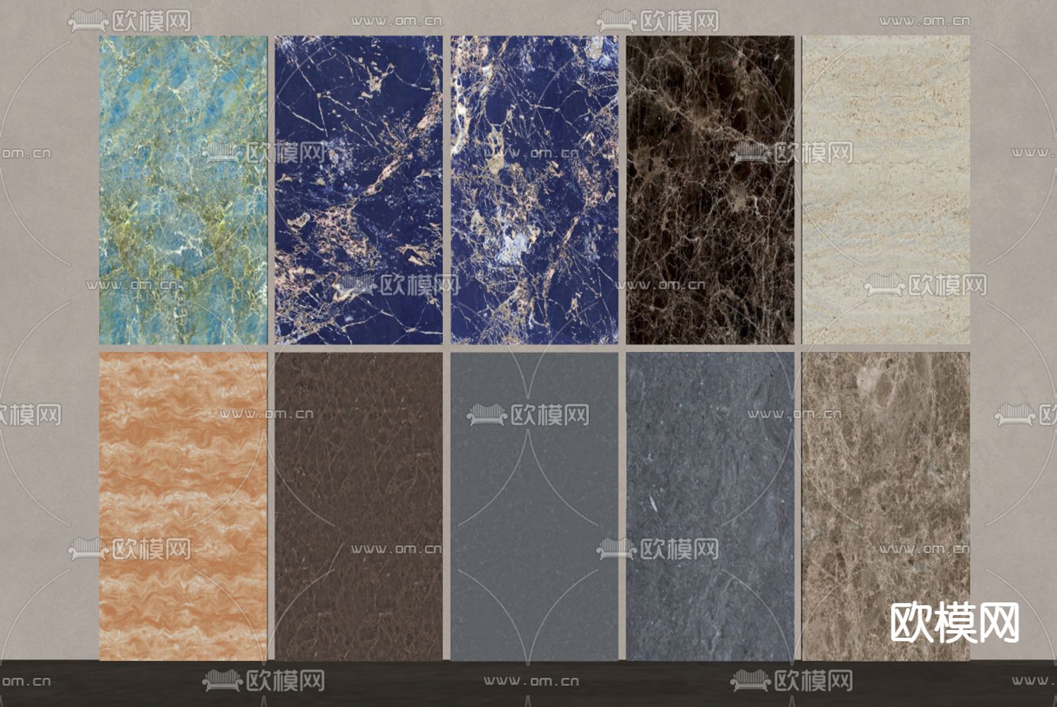 大理石护墙板su模型下载（渲染图1）