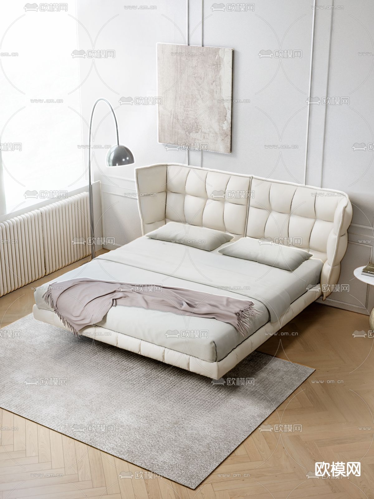 Minotti 双人床3d模型下载（渲染图2）