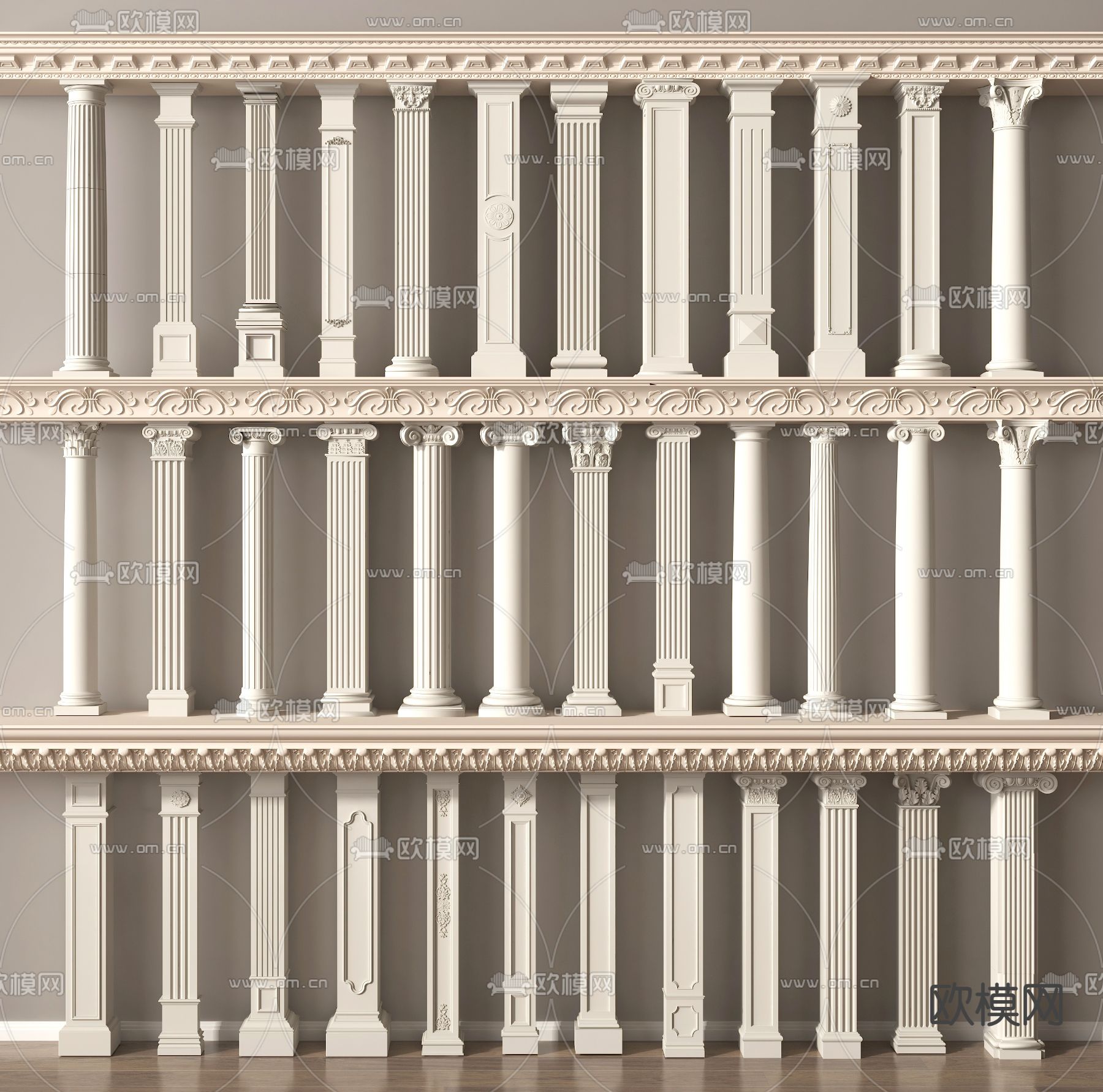 欧式罗马柱su模型下载（渲染图2）