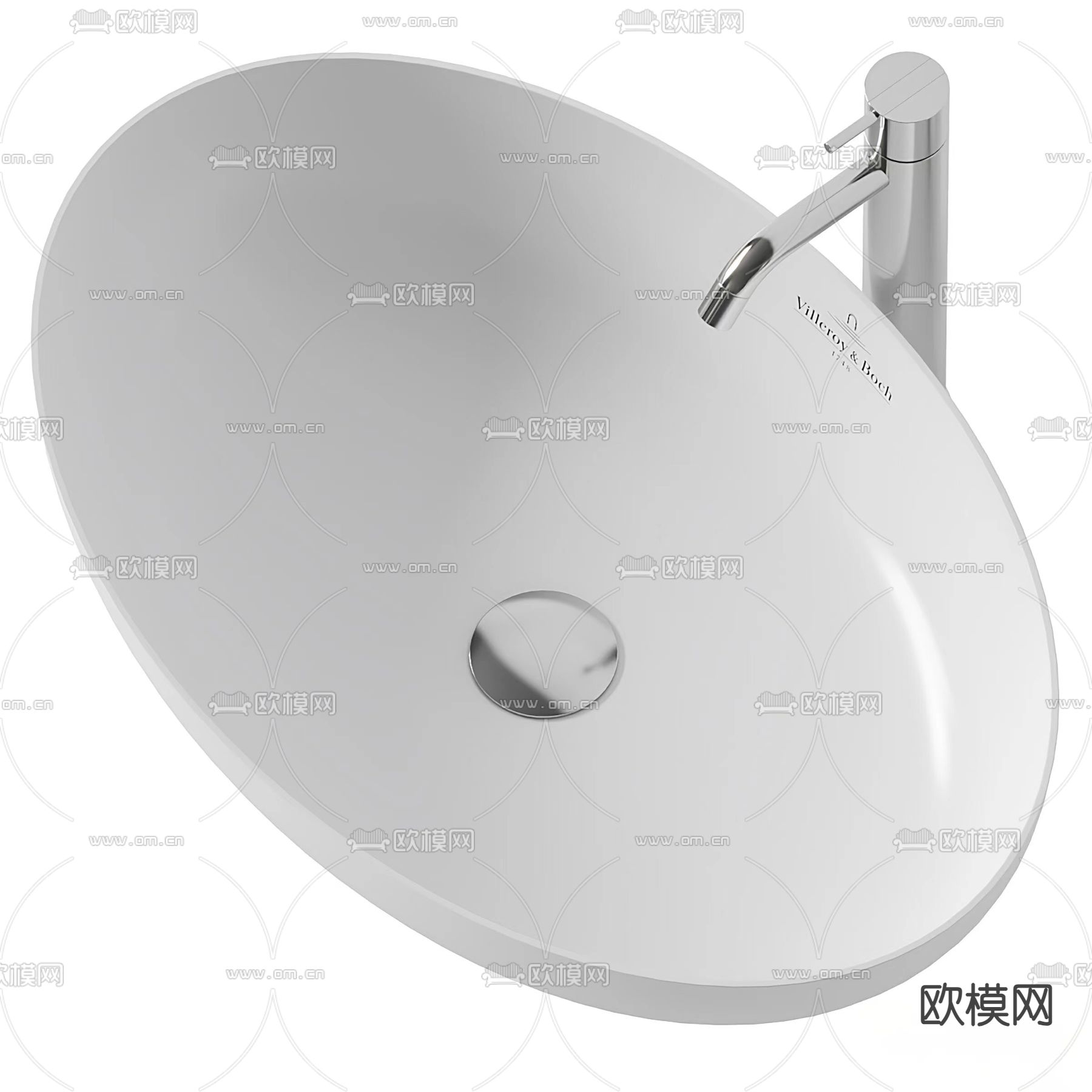 现代卫浴 洗手盆 洗脸盆3d模型下载（渲染图2）