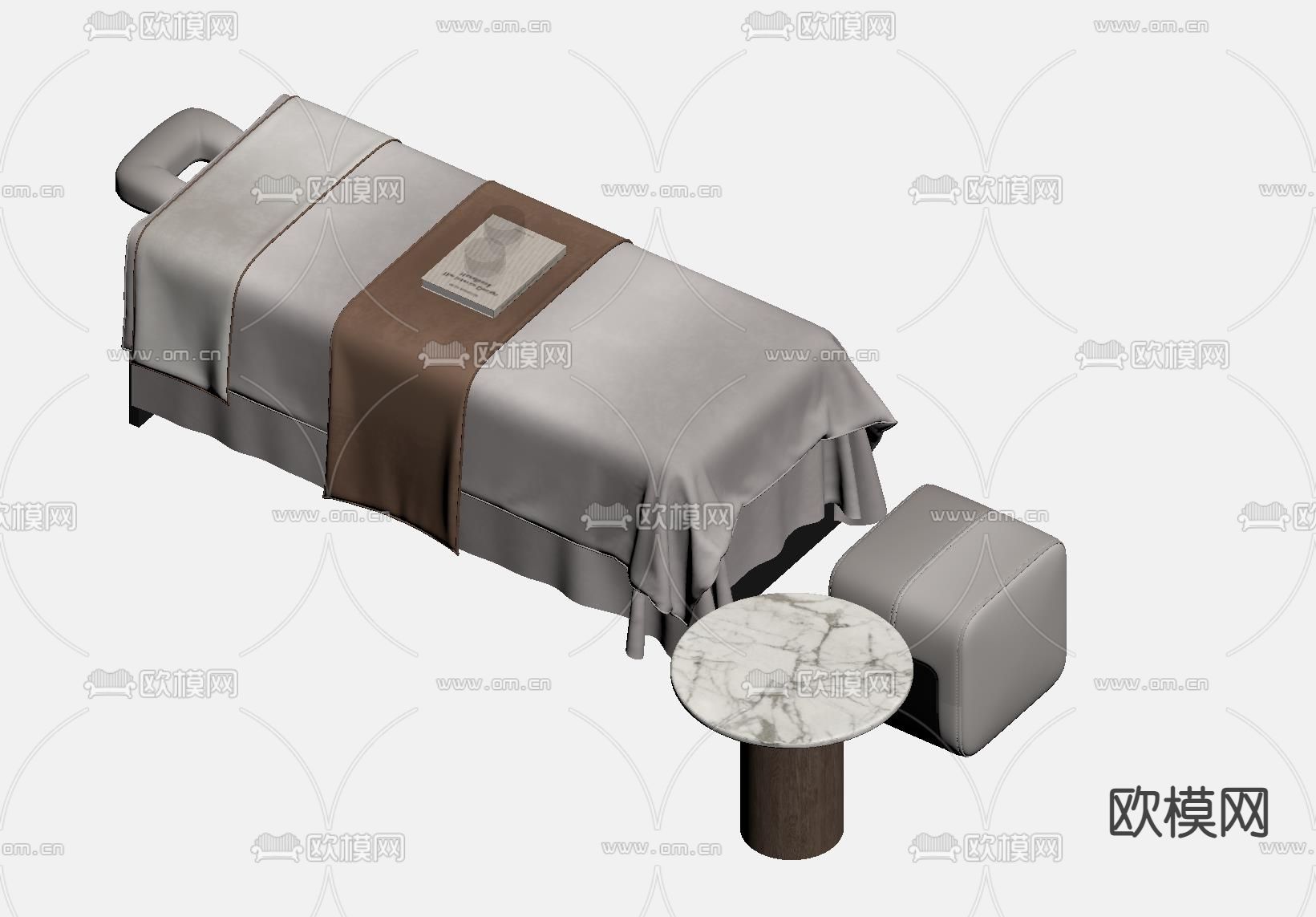 按摩床 美容床su模型下载（渲染图1）