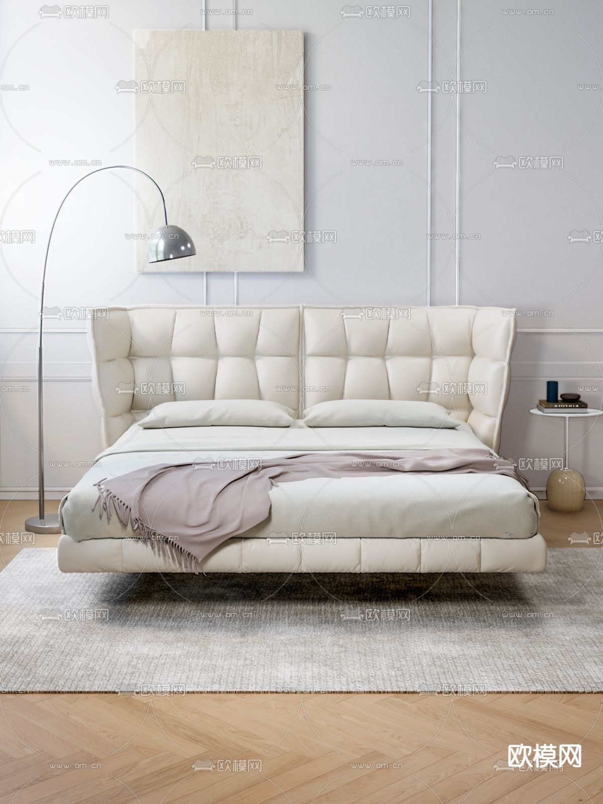 Minotti 双人床3d模型下载（渲染图3）