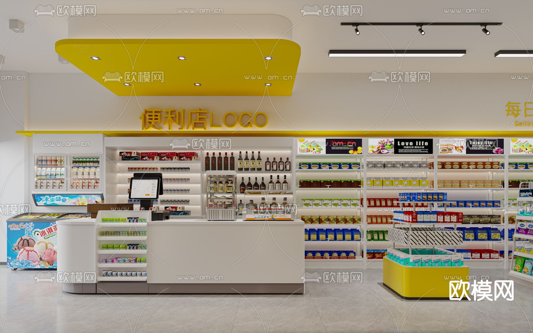 现代便利店 超市3d模型下载（渲染图1）