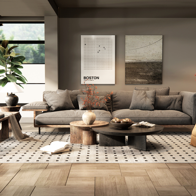  侘寂民宿客厅su模型 