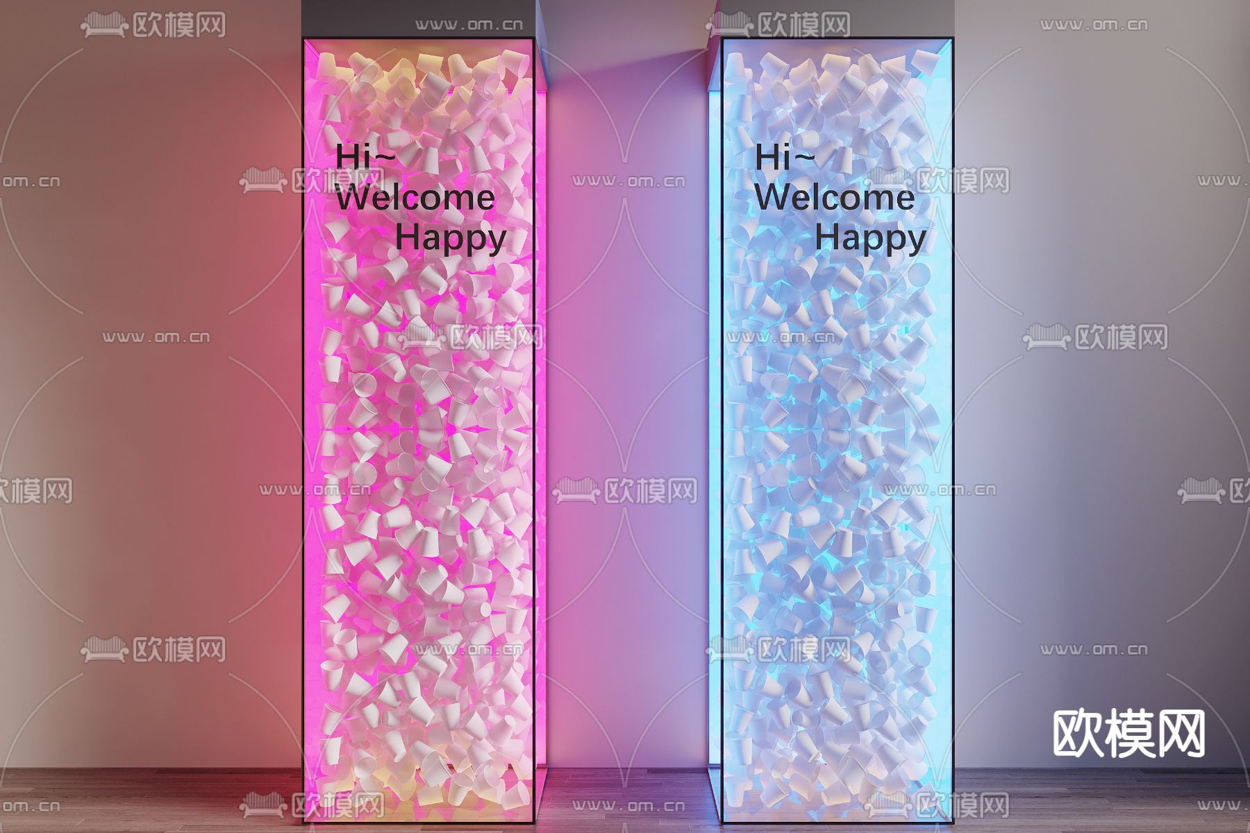 亚克力柱子 装饰柱 灯箱柱 造型柱3d模型下载