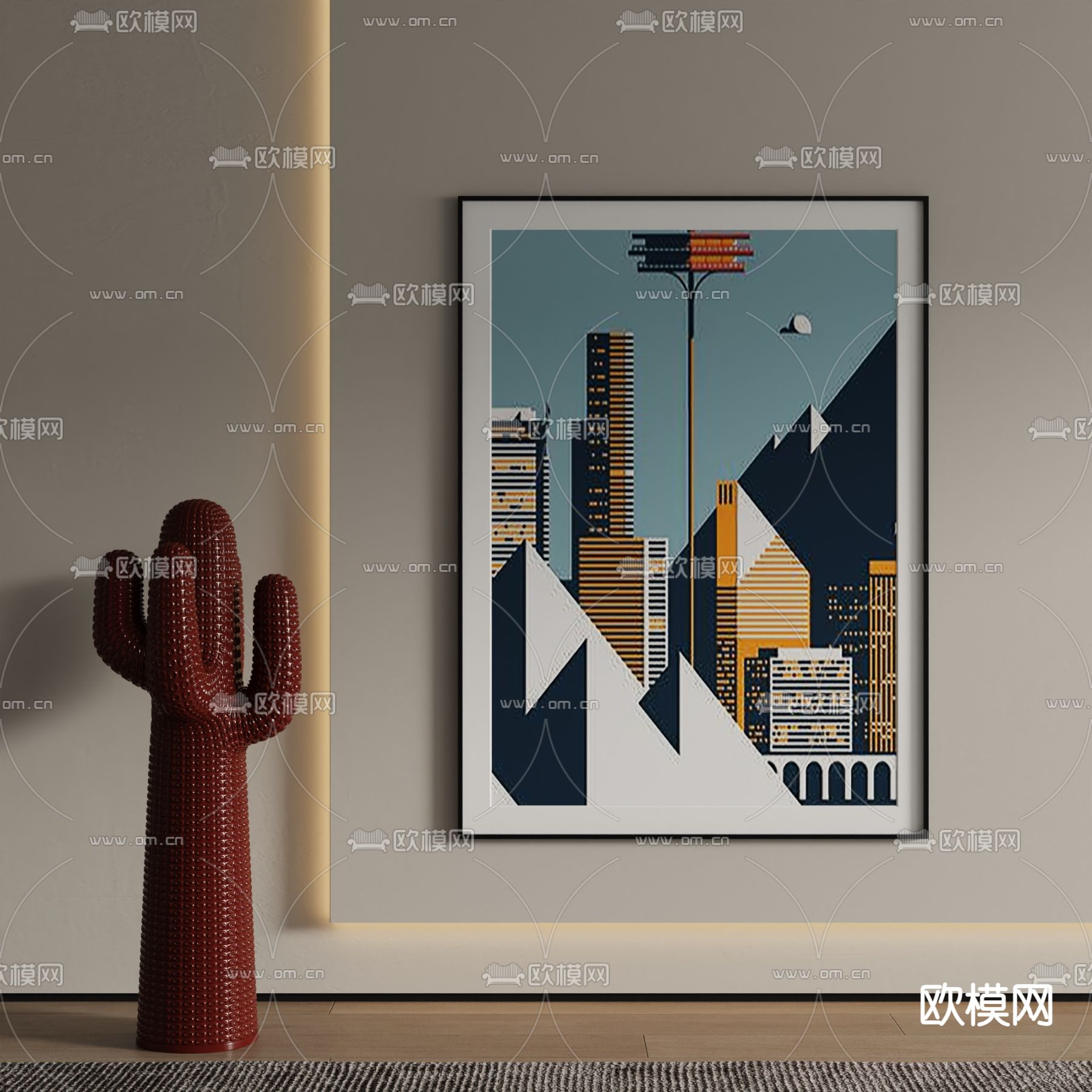 建筑画 艺术画 装饰画3d模型下载