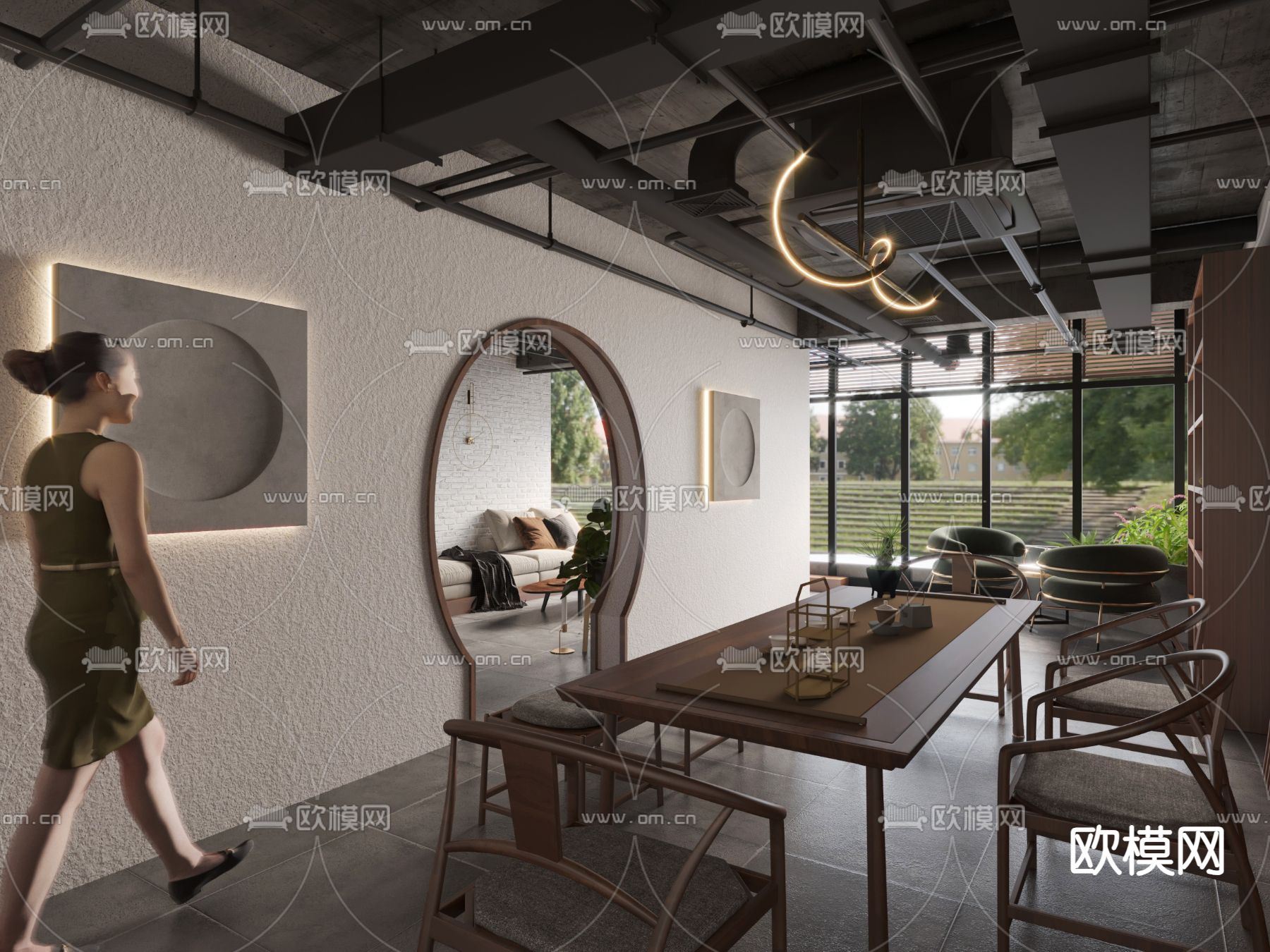 酒店民宿 客厅3d模型下载（渲染图3）