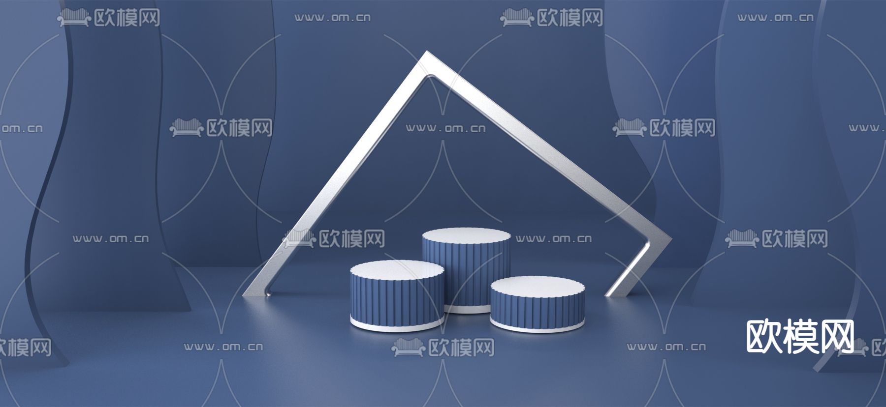 简约电商美陈场景su模型下载（渲染图1）