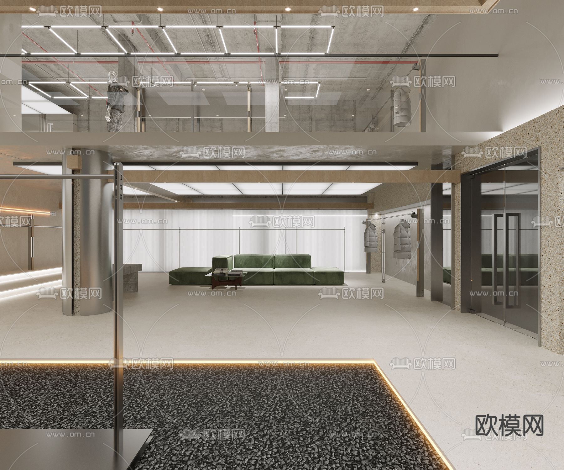 工业风男装 服装店3d模型下载（渲染图4）