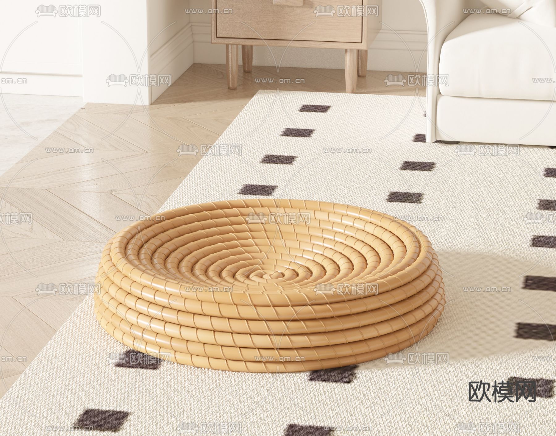 藤编猫窝 宠物用品3d模型下载