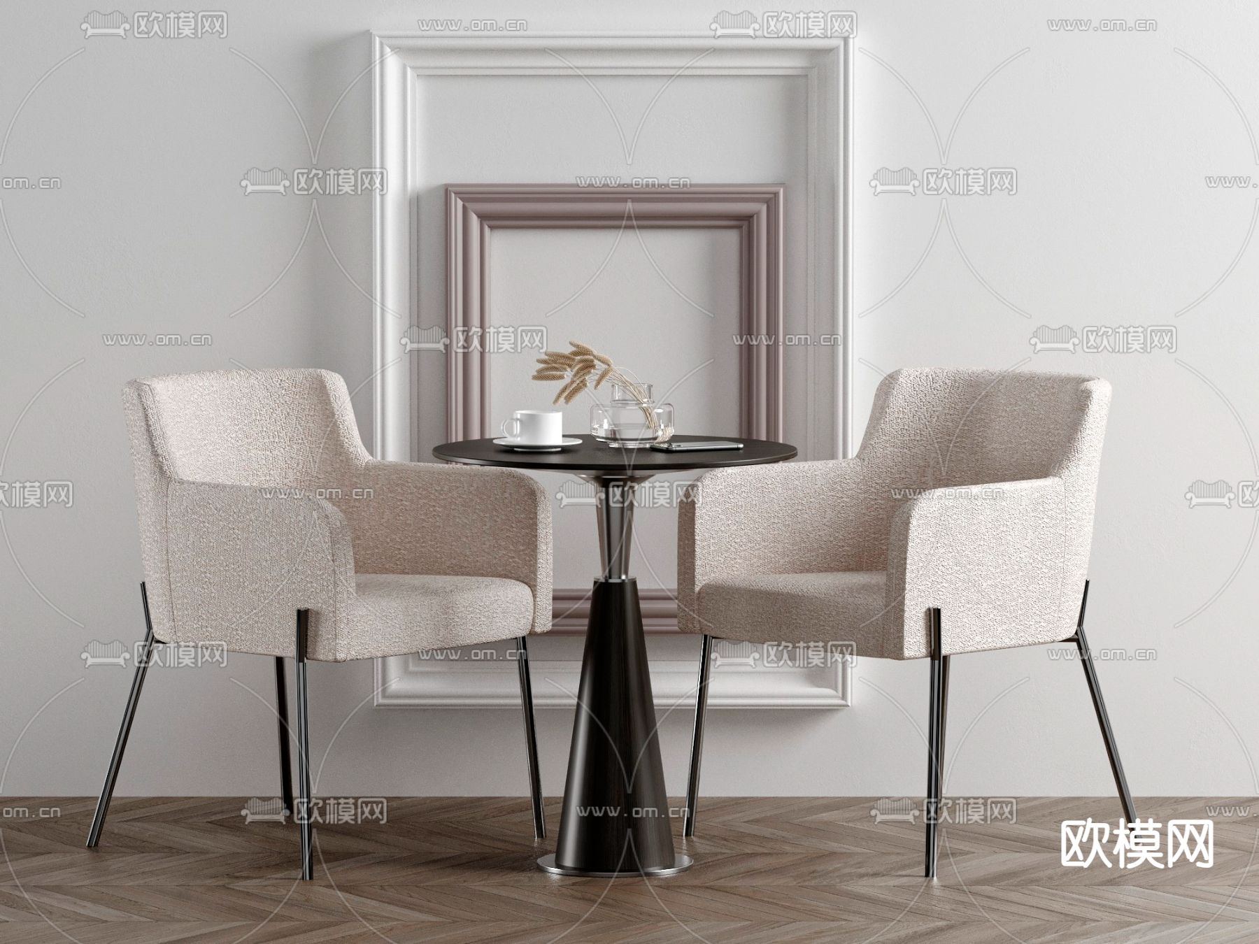 现代休闲桌椅 洽谈桌椅3d模型下载