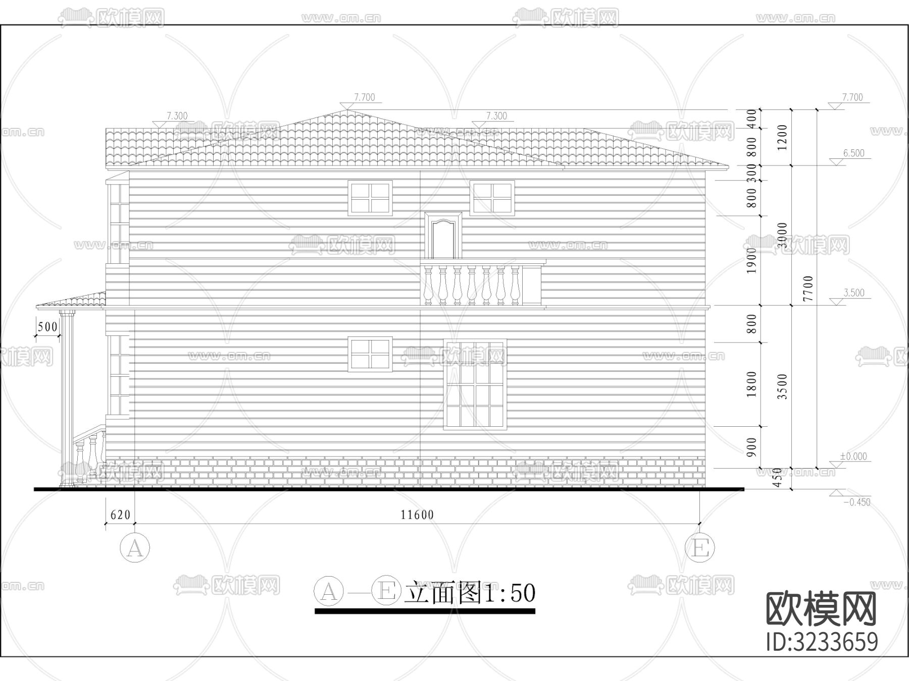 现代农村自建房 自建别墅 多层住宅 独栋别墅cad施工图下载（渲染图4）