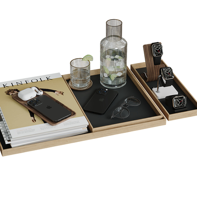  桌面摆件 手机 手表 水杯 水壶 耳机 笔记本 书本su模型 