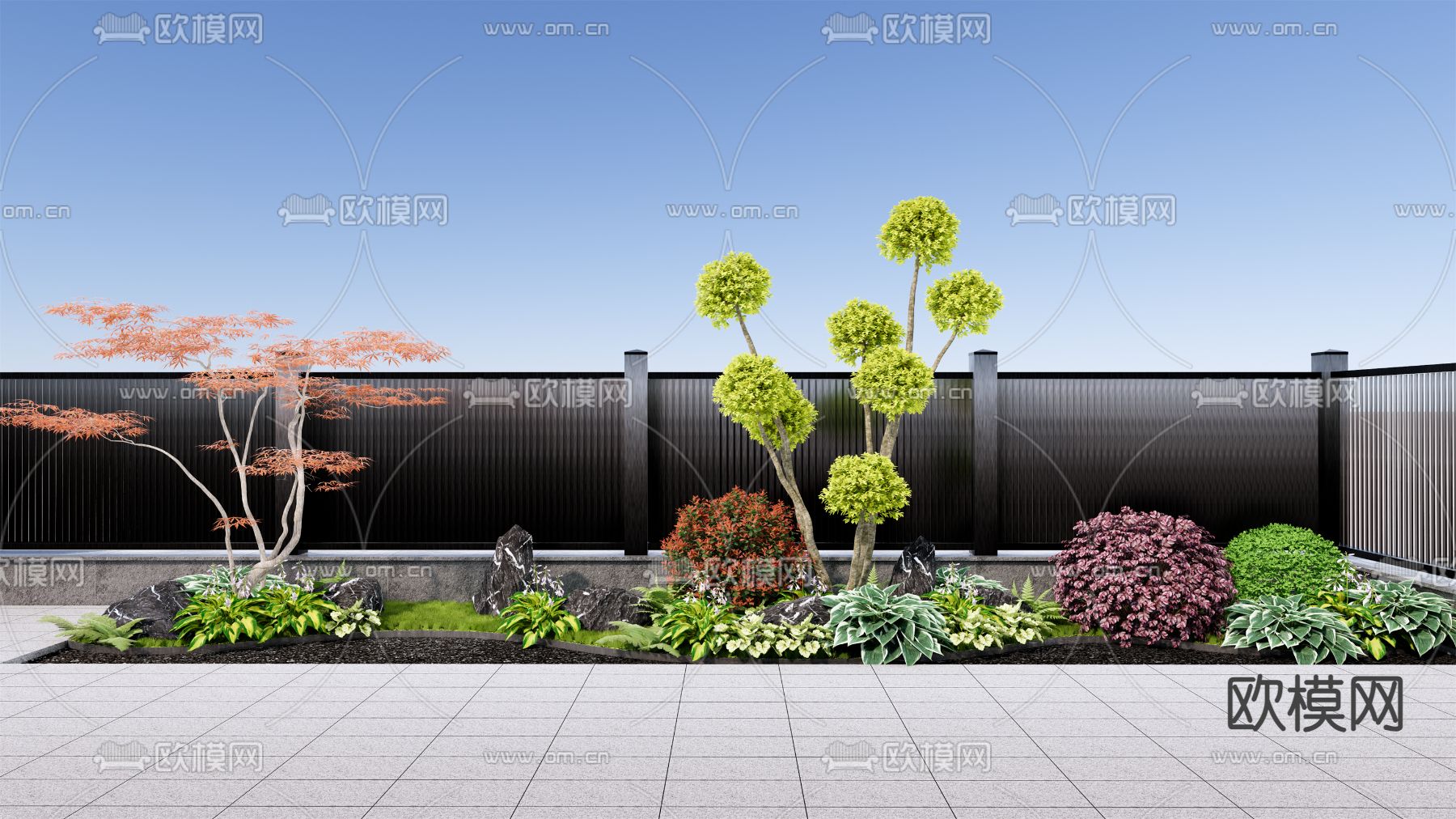 花镜植物堆su模型下载（渲染图2）