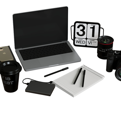  电脑 笔记本 桌面摆件su模型 