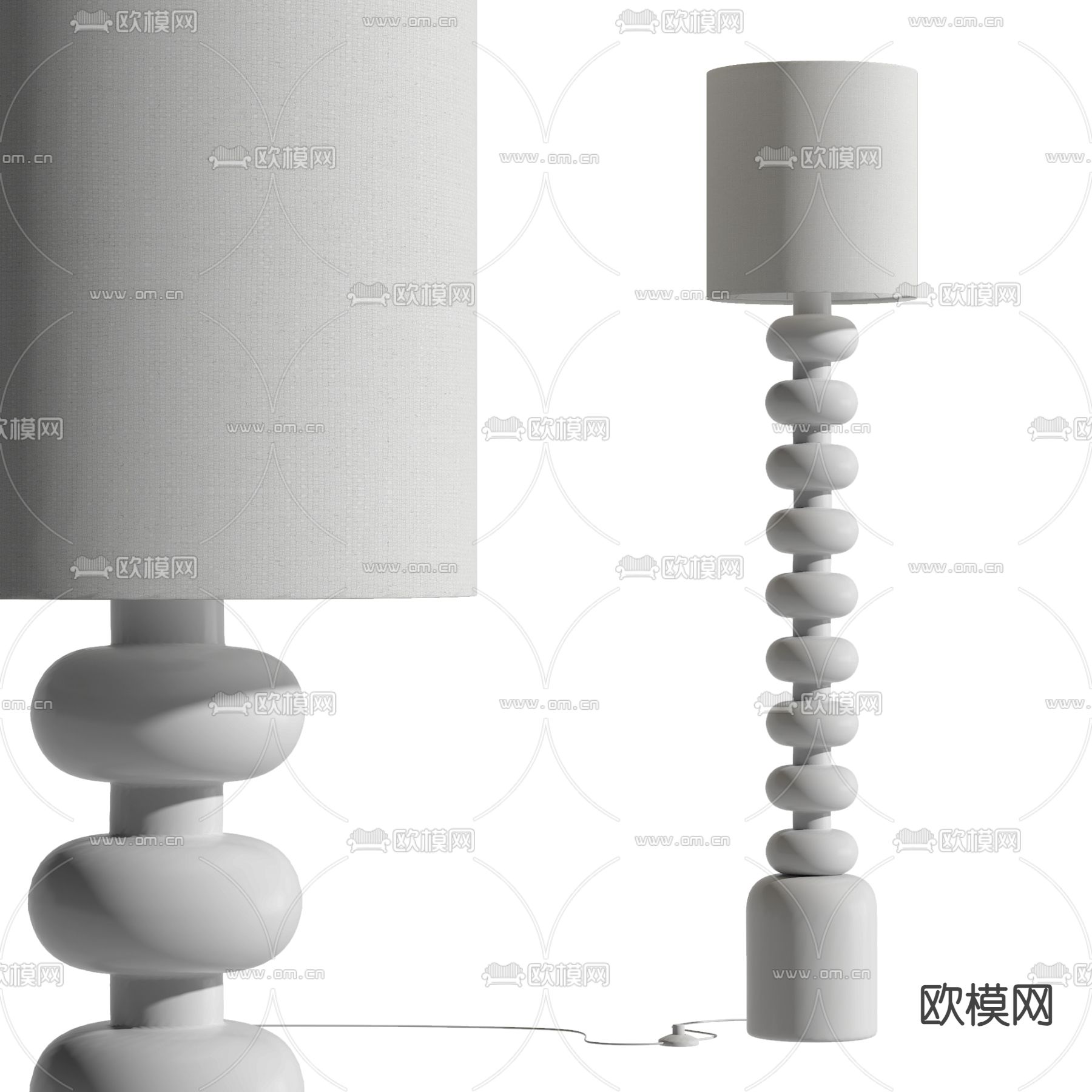 Emil 高级灰落地灯3d模型下载