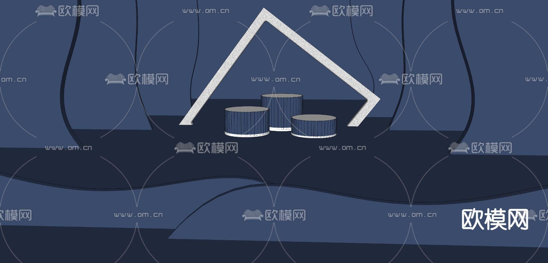 简约电商美陈场景su模型下载（渲染图2）