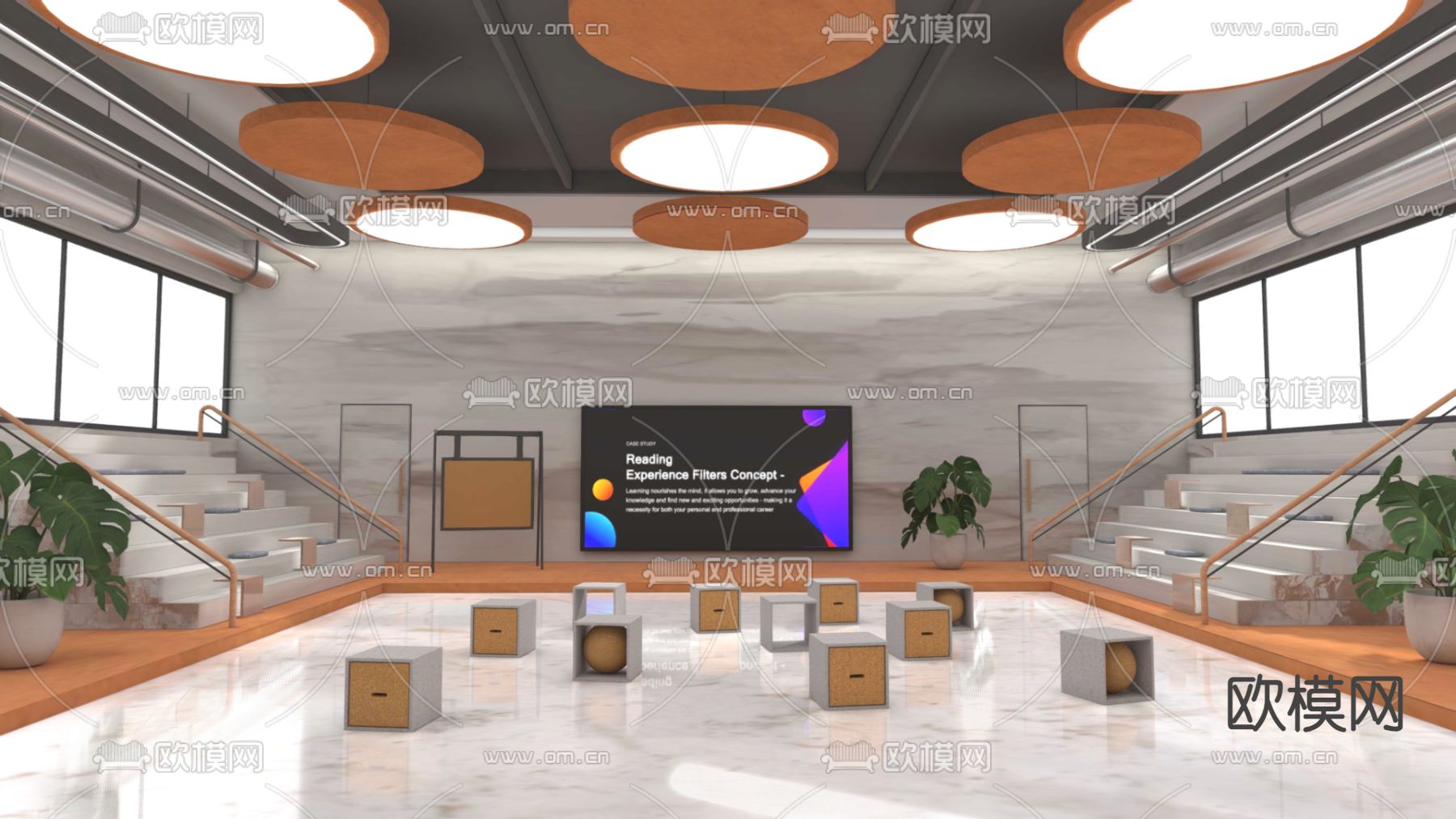 路演室 交流室 活动室3d模型下载（渲染图1）