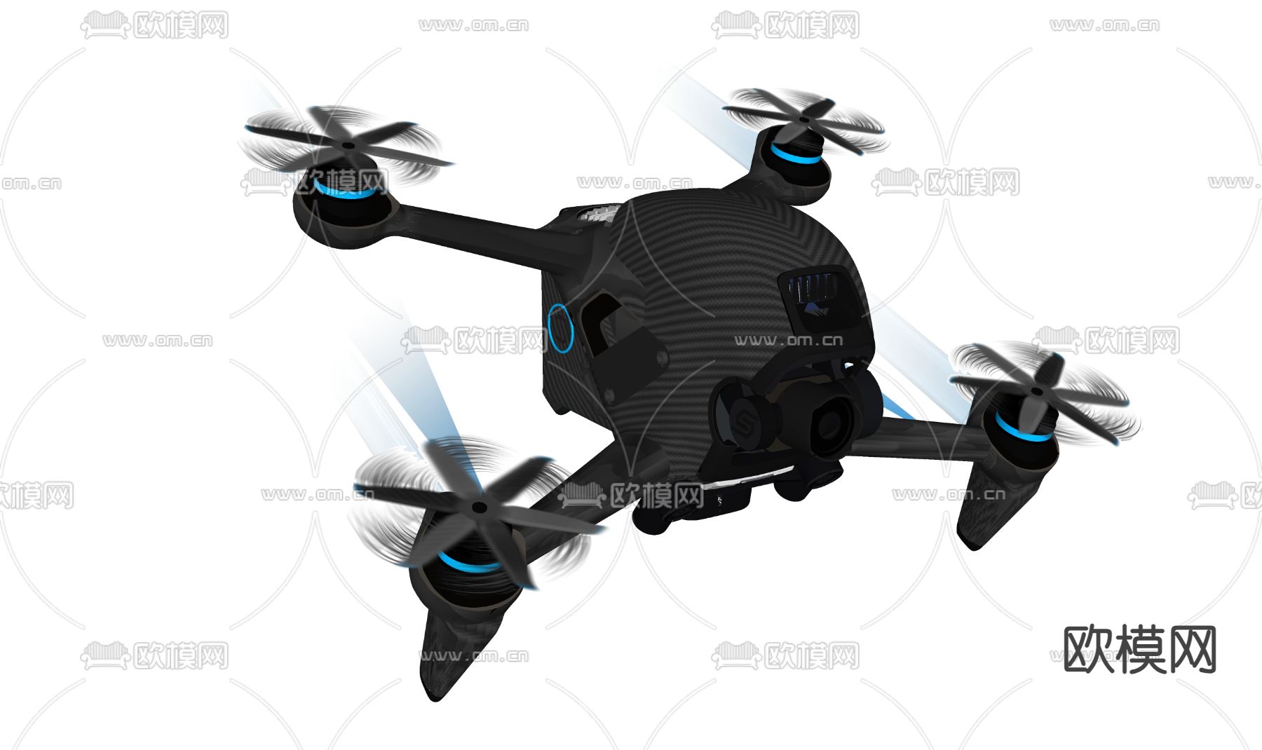 科技感无人机 大疆无人机3d模型下载（渲染图2）