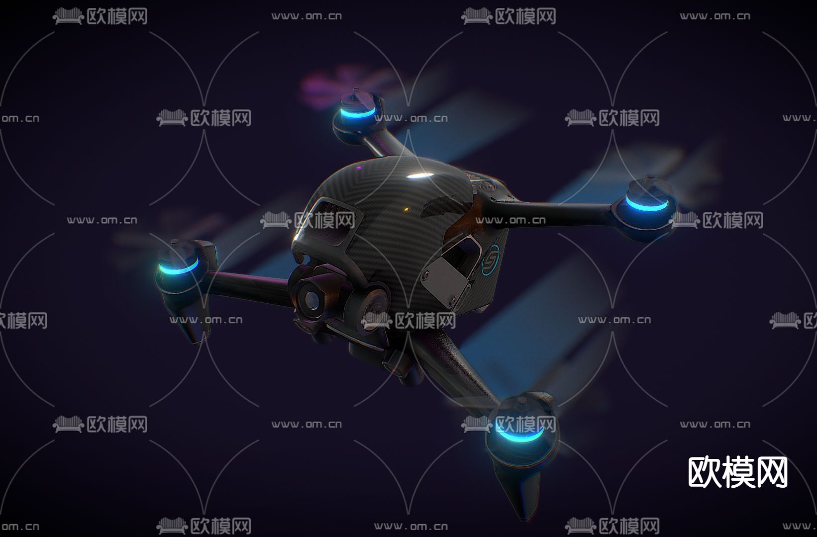 科技感无人机 大疆无人机3d模型下载（渲染图1）