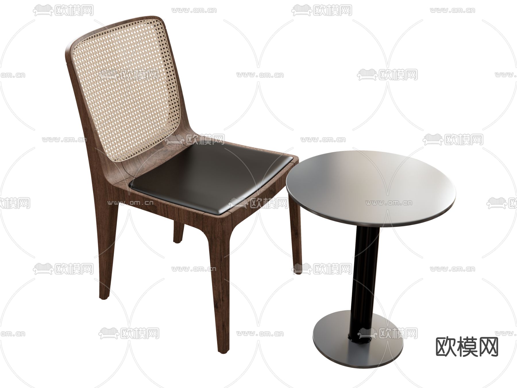 藤编椅 单椅 椅子 餐椅su模型下载（渲染图2）