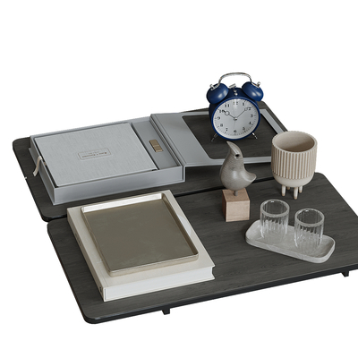  摆件 书籍 摆件 装饰品 闹钟su模型 