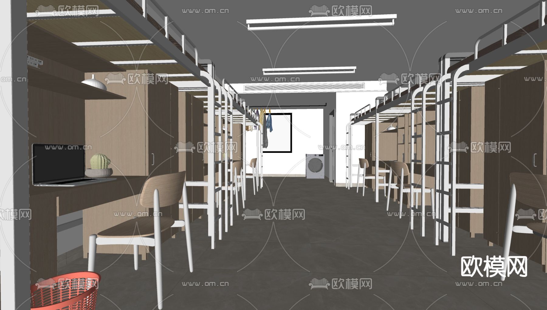 学生宿舍 员工宿舍su模型下载（渲染图2）