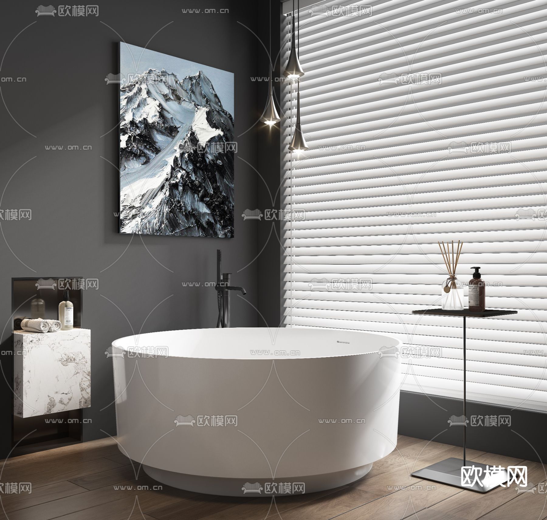浴缸su模型下载（渲染图2）