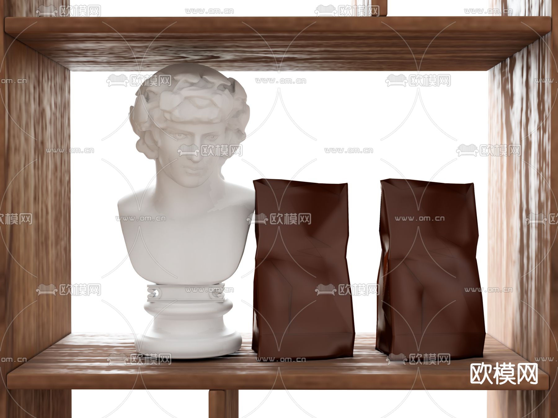 欧式雕塑摆件 石膏像su模型下载（渲染图2）