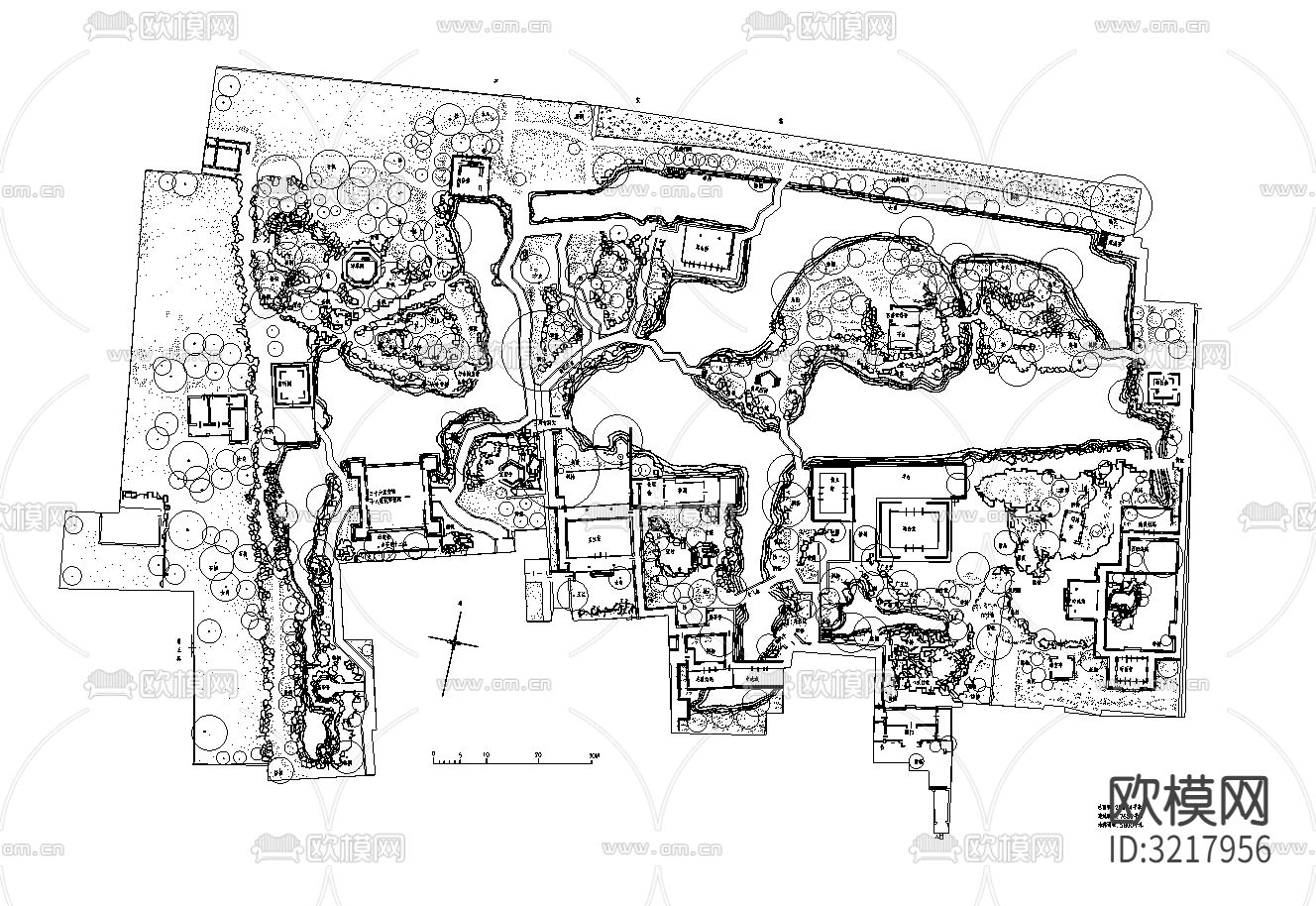 古典园林平面-拙政园怡园沧浪亭留园狮子林cad施工图下载（渲染图6）