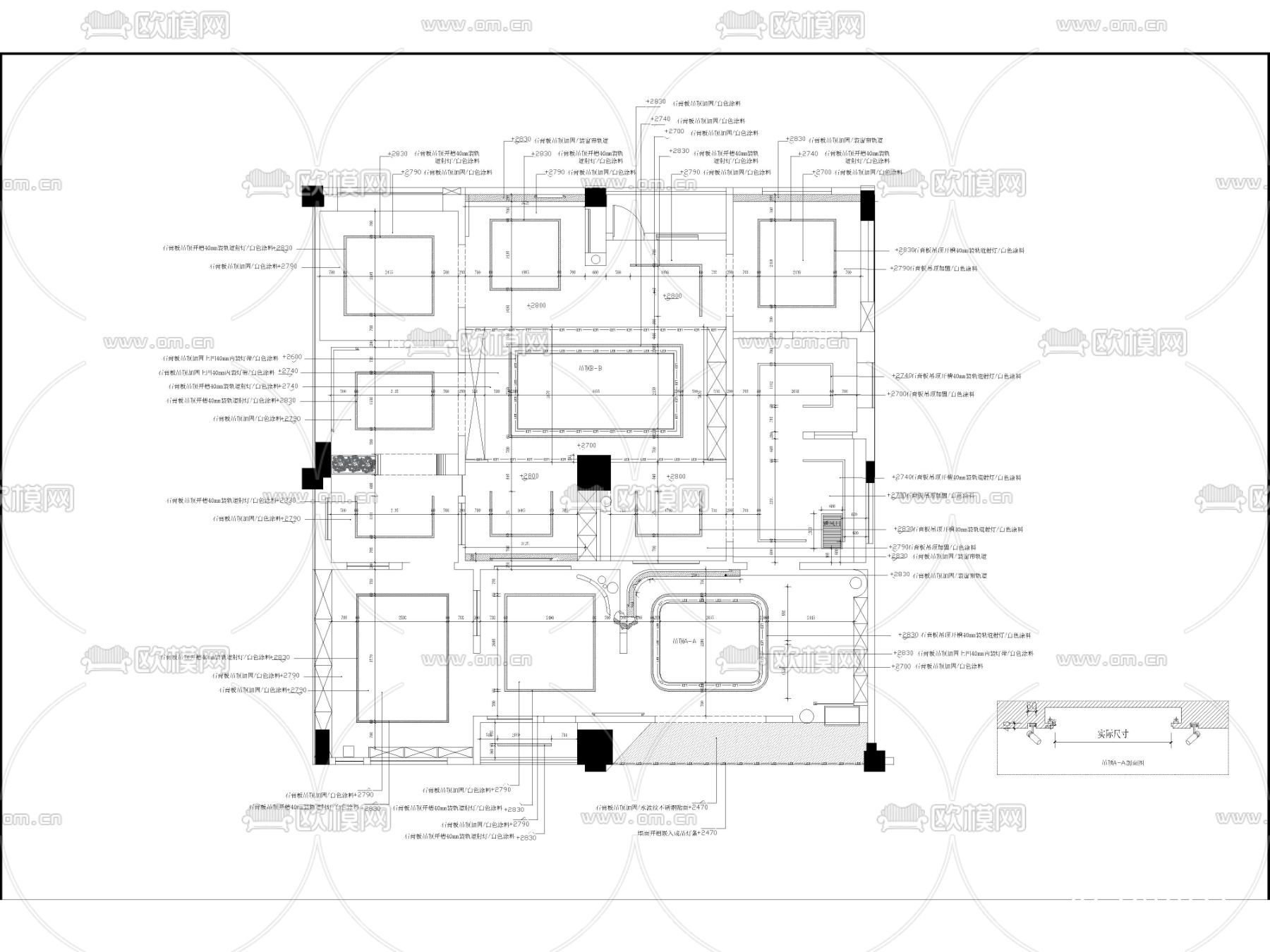 软装馆 软装店面cad平面图下载（渲染图3）