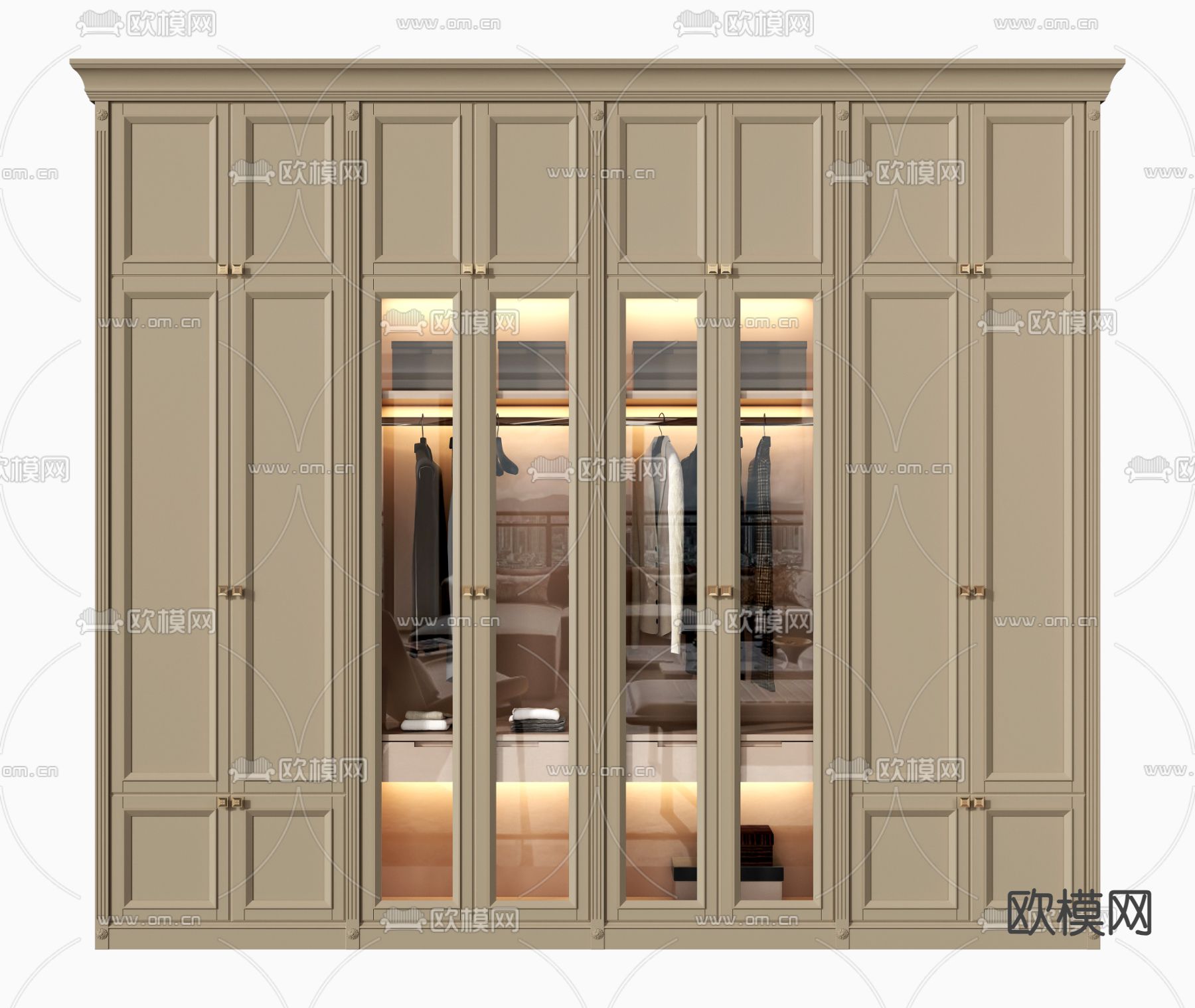 欧式衣柜su模型下载（渲染图3）