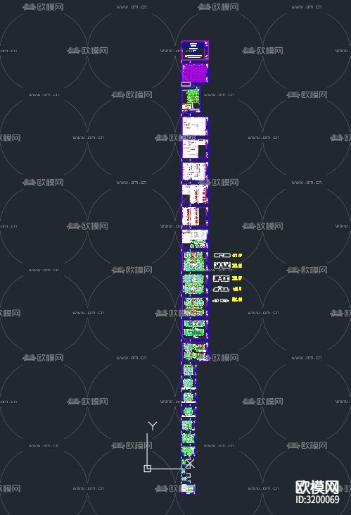 楼房建筑cad立面图下载（渲染图3）