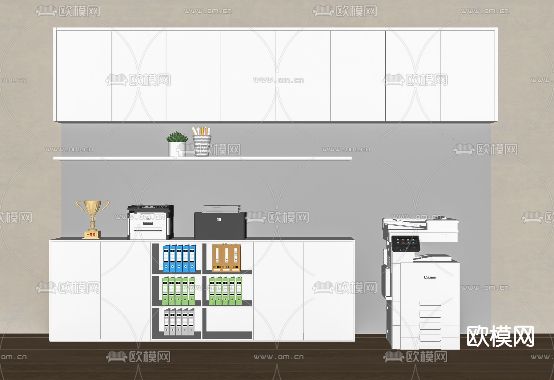 现代文件柜 打印机su模型下载（渲染图1）